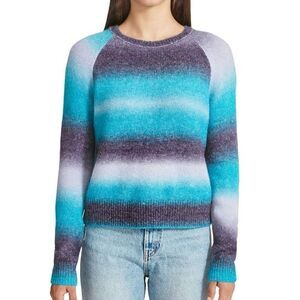 BB Dakota By Steve Madden Wool Blend Ombre Crew Neck Sweater Blue Large